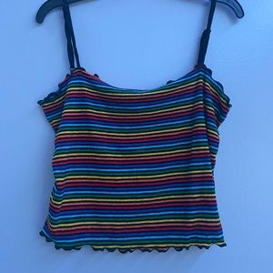 Rainbow crop cami top